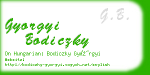 gyorgyi bodiczky business card